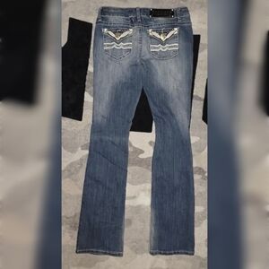 Premiere Rue21 Women's 3/4 Slim Boot Cut Jeans Y2K Distressed Streetwear Denim